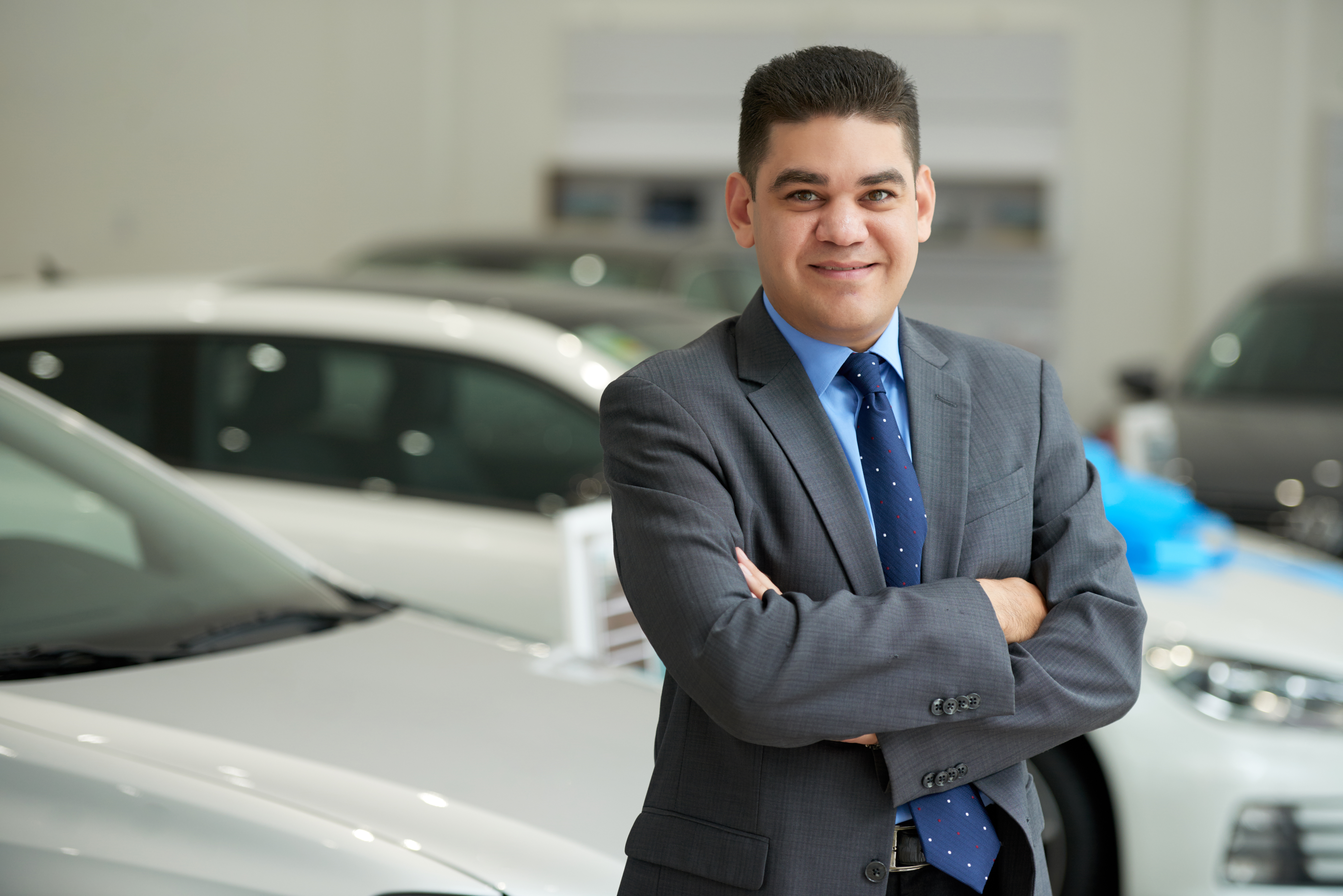 Confident dealership representative